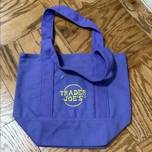 Trader Joe's Purple Canvas Tote Bag